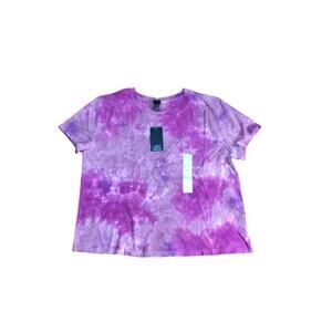 NWT Women’s Wild Fable Pink/Purple Tie Dye Cropped T-Shirt Tee Top Medium